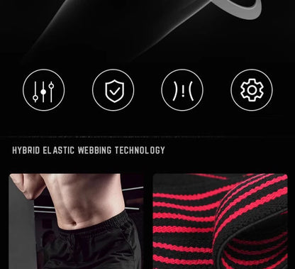 Premium Knee Compression Wraps - Elastic Fitness Straps for Weight Lifting, Squats & Gym Training Support