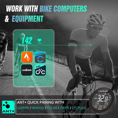 Heart Rate Monitor Armband – Bluetooth ANT+ Sensor for Garmin Wahoo GPS Bike Computer
