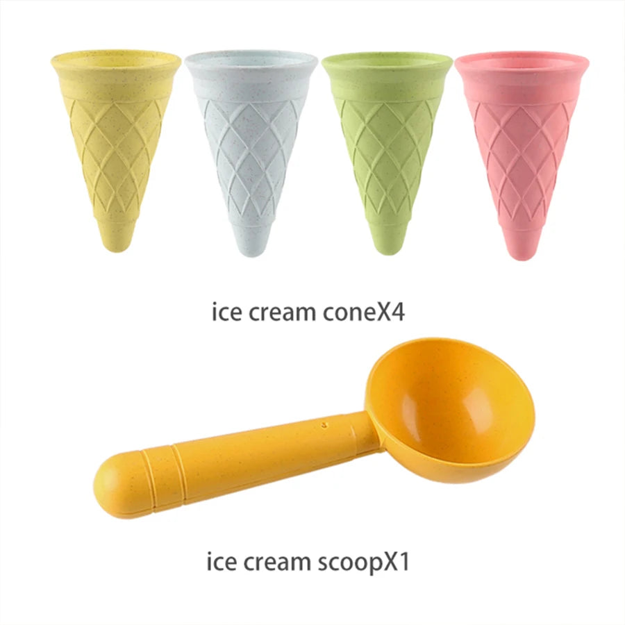 Beach Ice Cream Play Set - Eco-Friendly Wheat Straw Sand Toy Kit