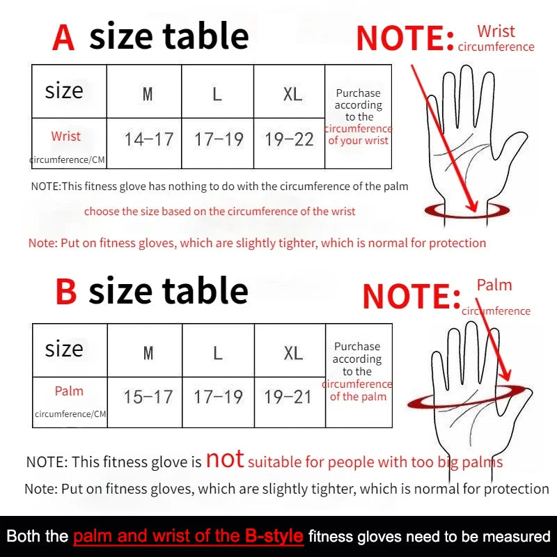 Weightlifting Training Gloves - Fitness & Sports - Bodybuilding Gym Hand/Wrist/Palm Protector - MTB Cycling Gloves for Men & Women
