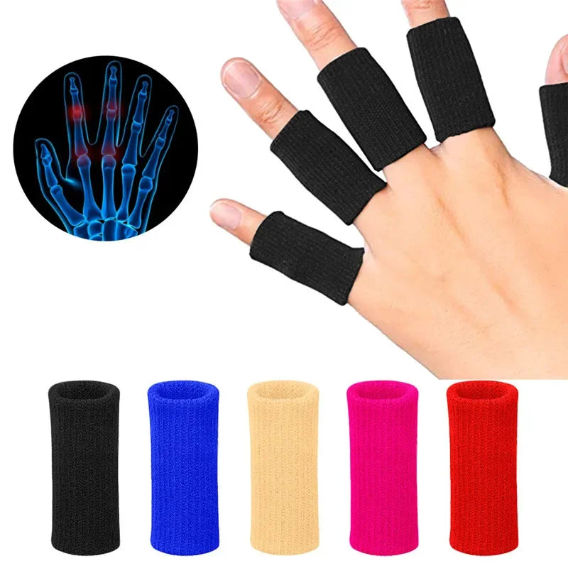 Athletic Finger Support Sleeves - 10 Pack Compression Guards for Basketball, Volleyball, Gym & Sports