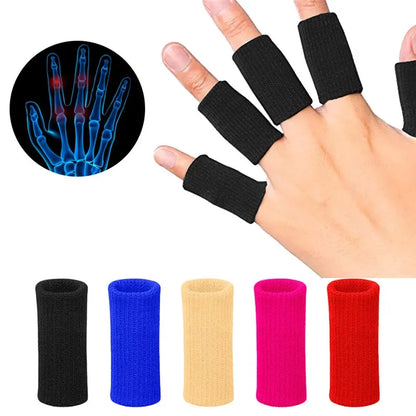 Athletic Finger Support Sleeves - 10 Pack Compression Guards for Basketball, Volleyball, Gym & Sports