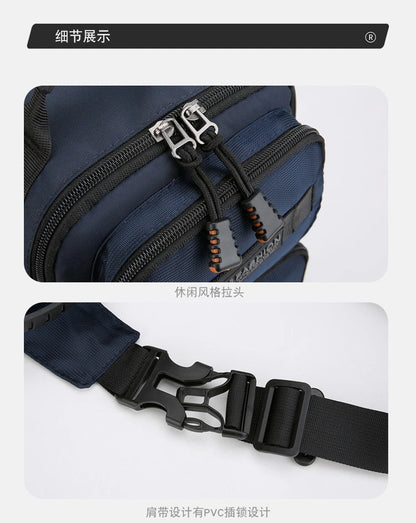 Men's Oxford Chest Pack - Unisex Crossbody Waist Bag with Zipper Pockets