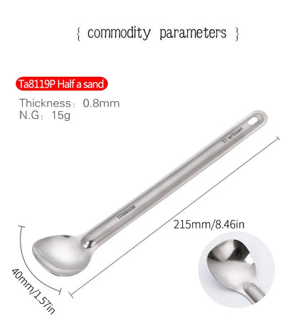 Ultralight Titanium Long Handle Spork - Portable Outdoor Camping Cutlery & Tableware by Tiartisan