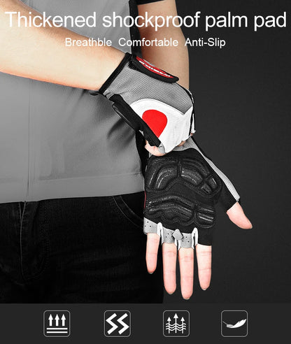 Half-Finger Gel Cycling Gloves - Shockproof Padded Sport Gloves for Men & Women