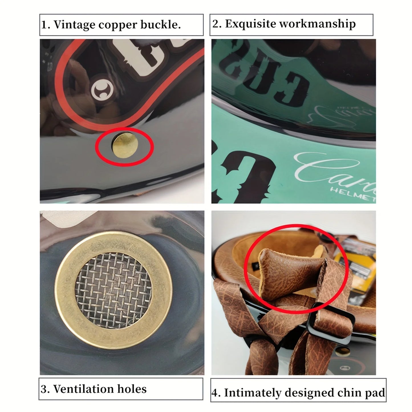 DOT Certified Retro Half-Face Motorcycle Helmet - Baseball Cap Style Cycling Helmet for Men