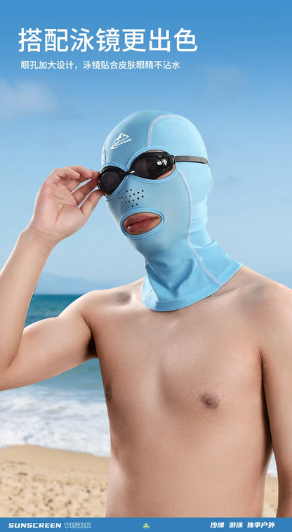 UV Protection Swimming Face Mask - Breathable Diving Cap for Men & Women Beach Sun Protection