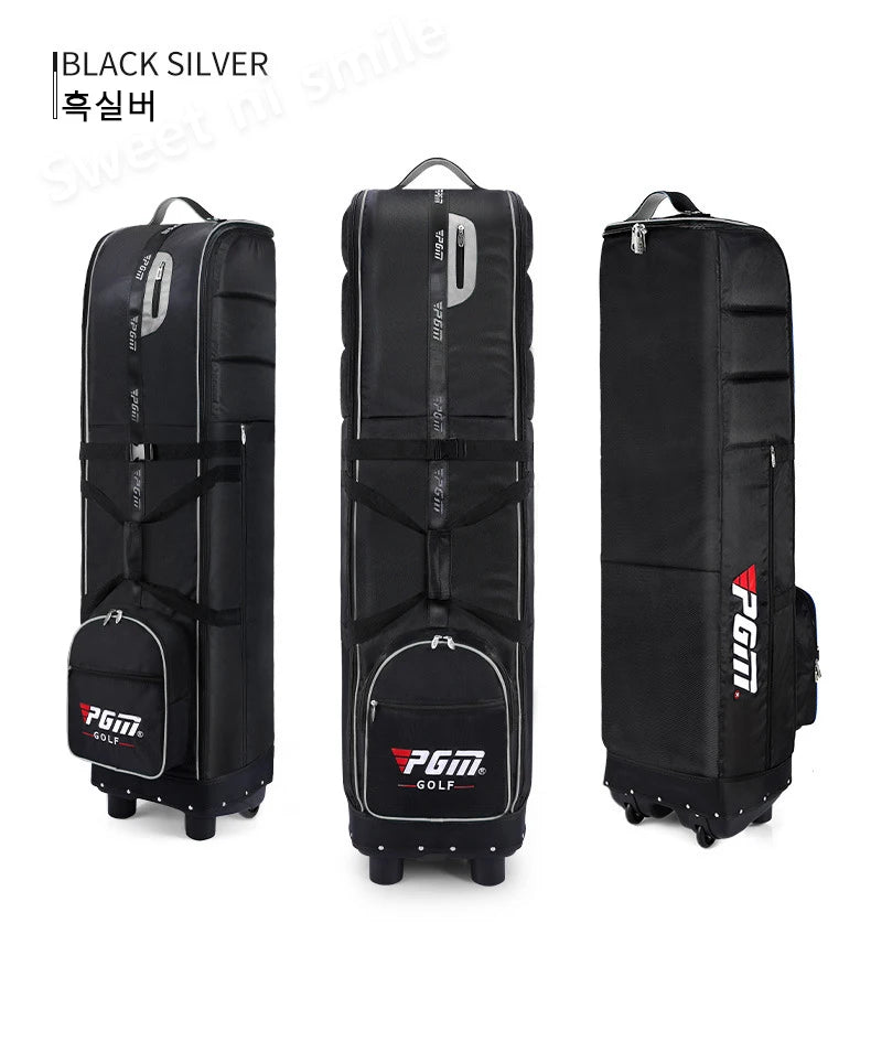 Golf Travel Bag with Wheels - Foldable Airline Golf Club Cover with Padded Straps for Air Travel