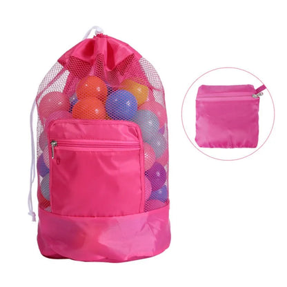 Foldable Mesh Beach Bag - Portable Waterproof Swimming Toy Storage Basket for Children