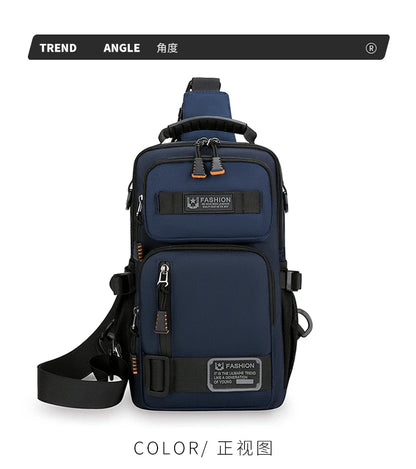 Men's Oxford Chest Pack - Unisex Crossbody Waist Bag with Zipper Pockets