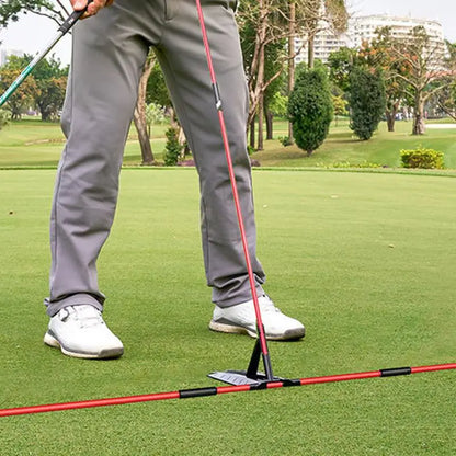 Golf Swing Alignment Trainer - Practice Plate with Rod Holder for Swing Angle Adjustment & Posture Correction