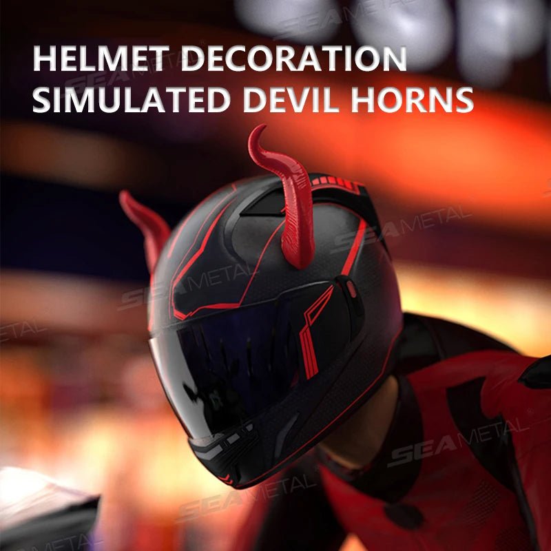 Devil Horns Motorcycle Helmet Decoration - 2-Piece Set with Suction Mount | Cosplay Styling Accessory