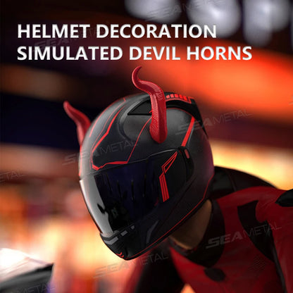 Devil Horns Motorcycle Helmet Decoration - 2-Piece Set with Suction Mount | Cosplay Styling Accessory