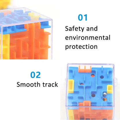 Mini 3D Maze Puzzle Cube - 4cm Six-Sided Transparent Speed Cube with Rolling Ball, Brain Teaser Toy & Stress Reliever for Kids