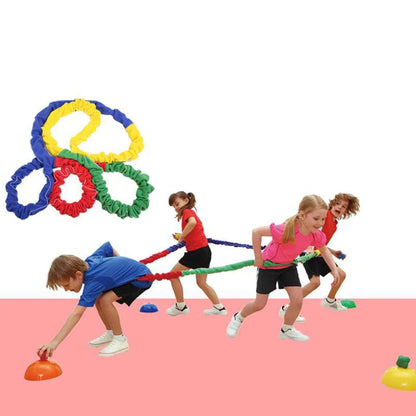 Kids Elasticity Rope Circle - Outdoor Team Building Sport Game for Running & Push Activities | Children's Sensory Entertainment Toy