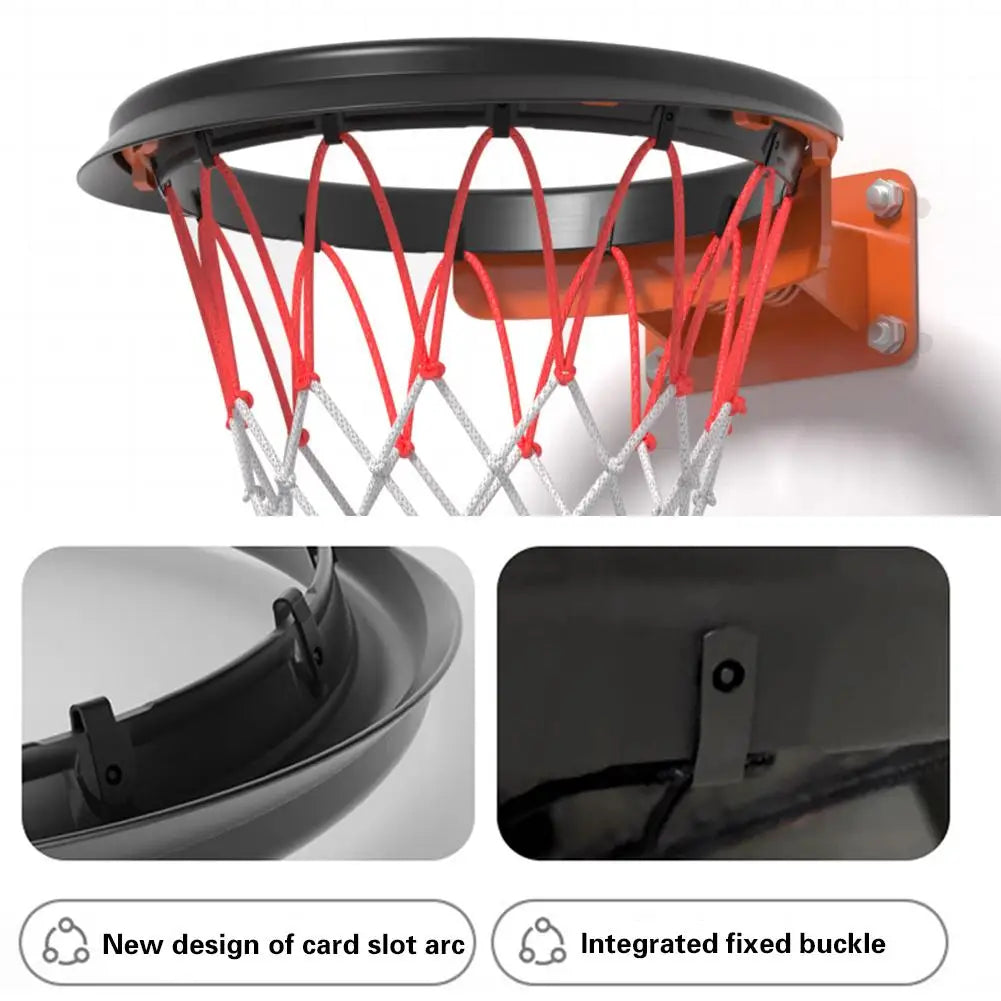 Portable Basketball Net - 45cm/17.72" TPU Professional Hoop Frame - Universal Rimless Basket Accessory