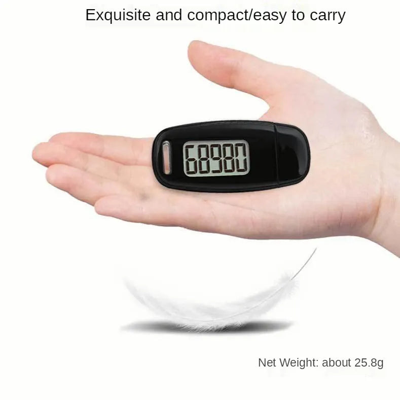 3D Pedometer Step Counter - USB Rechargeable with Backlight Display - Accurate Walking Step Tracker
