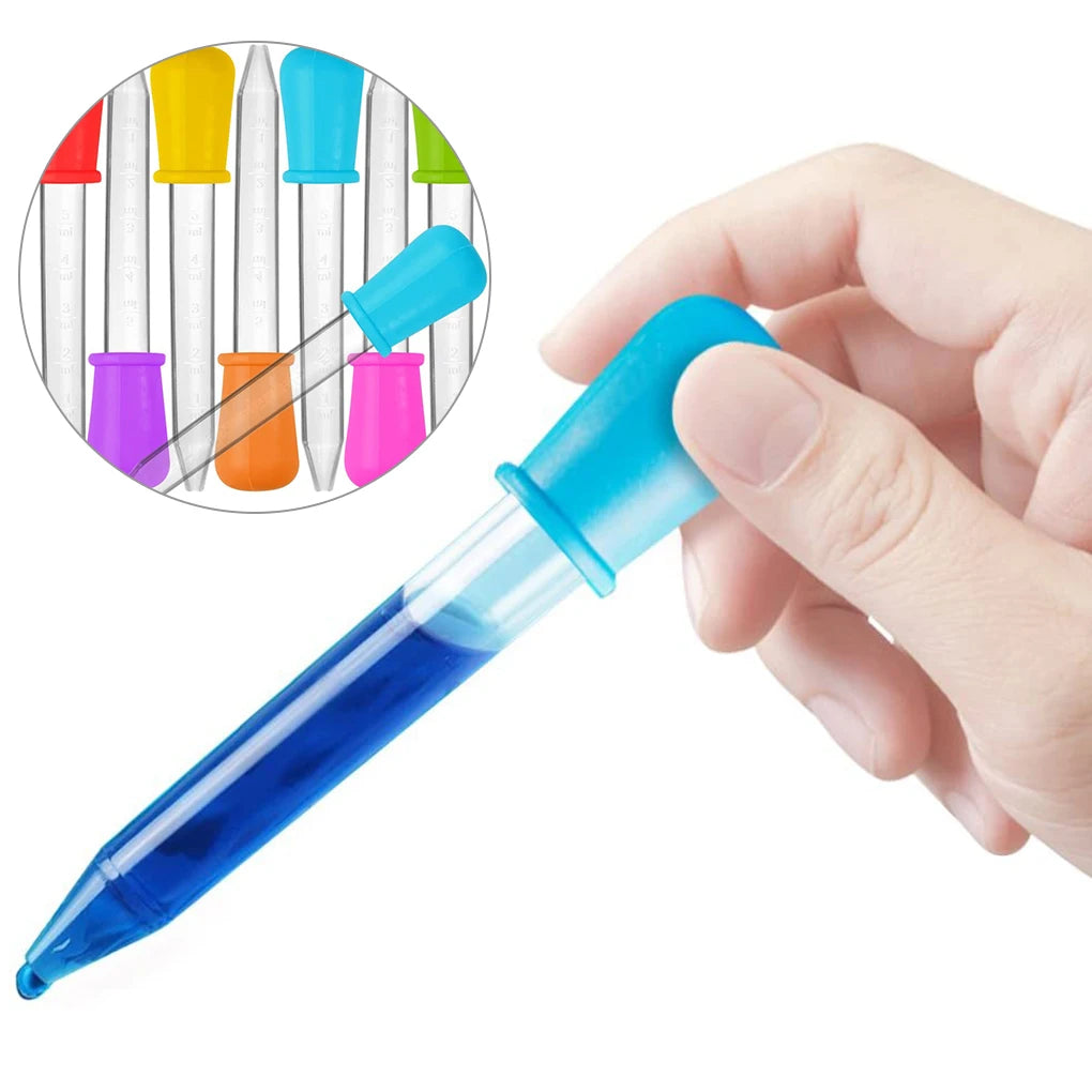 5-Pack 5ml Silicone Pipette Droppers - Multi-Purpose for Medicine, Lab, Eye & Ear Care