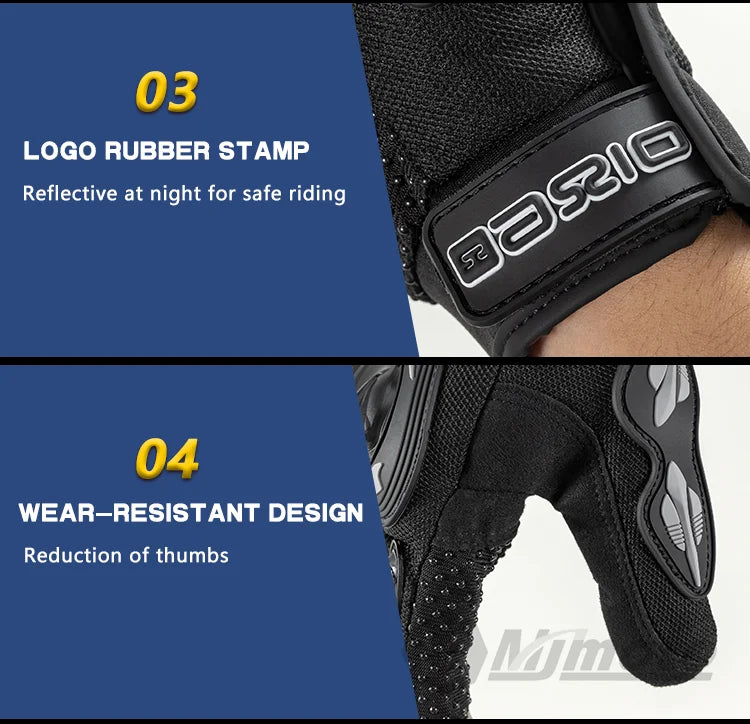 Full Finger Motorcycle Gloves - Summer Breathable, Touch Screen, Non-Slip Racing Gloves