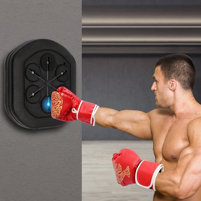Smart Music Boxing Training Machine - Wall-Mount Bluetooth Punch Trainer with LED Light & Gloves for Home Gym