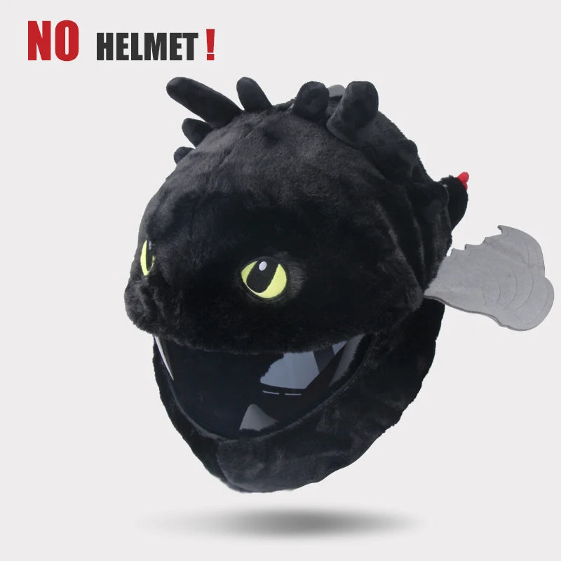 Cartoon Fluffy Plush Helmet Cover - Full-Face Motorcycle Protective Case