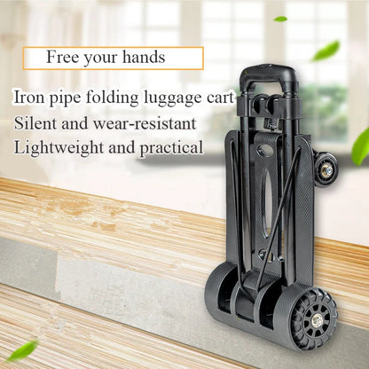 Foldable Shopping Cart with 2/4 Wheels - Portable Household Grocery & Luggage Trolley