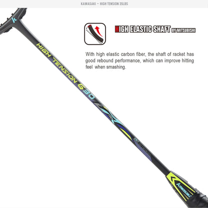 Kawasaki Badminton Racket New Professional HIGH TENSION 35LBS 100% Graphite Badminton Racquet  HIGH TENSION G30 WITH STRUNG