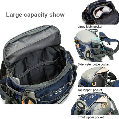 Men's Outdoor Sports Waist Bag - Multi-Purpose Hiking Backpack for Cycling, Camping, Climbing, Running with Water Bottle Holder - Bicycle Fanny Pack for Fishing
