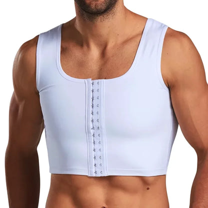 Men's Compression Vest - Nylon-Spandex Slimming Undershirt Tank Top for Chest & Torso Support
