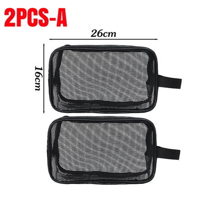 Large Capacity Mesh Toiletry Organizer - Travel Bathroom Storage Bag