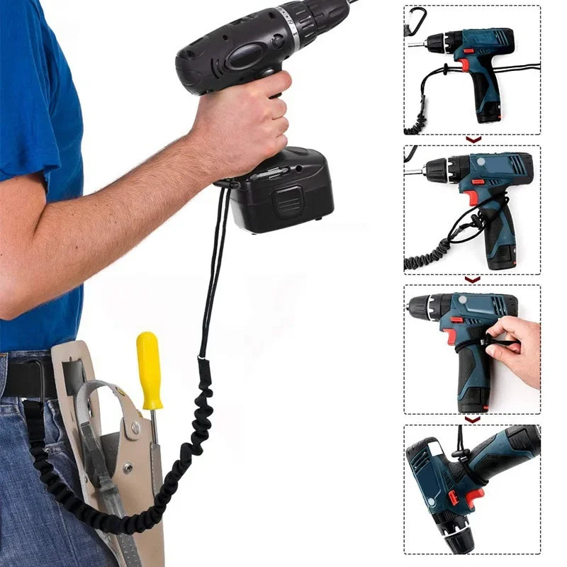 Heavy-Duty Safety Harness for Aerial Work - Elastic Buffer Sling Belt with Anti-Fall Carabiner Hook and Rope Protection System