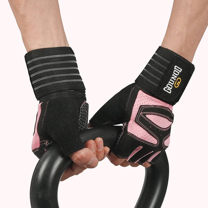 GOUNOD Breathable Anti-Slip Weightlifting Gloves with Wrist Support - Professional Gym Gloves for Bodybuilding, Powerlifting & Fitness Training