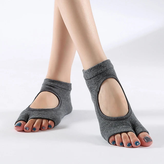Premium Women's Two-Toe Yoga Socks - Anti-Slip Cotton Pilates & Ballet Dance Socks with Quick-Dry Breathable Design