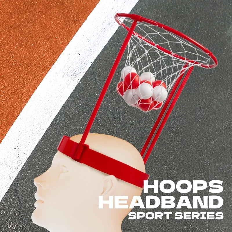 Head Hoop Basketball Headband Game - 2 Pack Set with 20 Balls - Adjustable Carnival Party Game for Kids & Adults