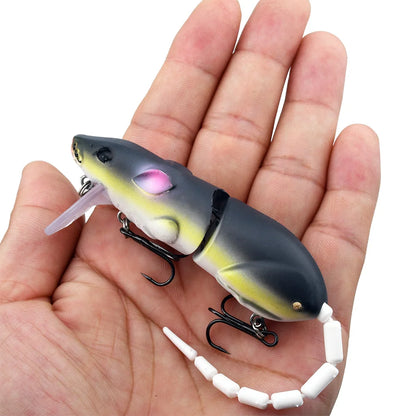 15.5CM Artificial Mouse Fishing Lure - Floating Swimbait for Pike, Bass & Rat - Plastic Minnow Tackle