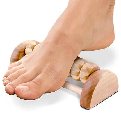 Wooden Foot Roller Massager - Body Back Massager for Plantar Fasciitis Relief, Stress Relief & Relaxation