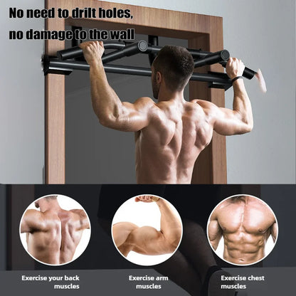 Portable Pull-Up Bar - Lifting and Grip Strength Trainer for Home and Gym Fitness Workouts