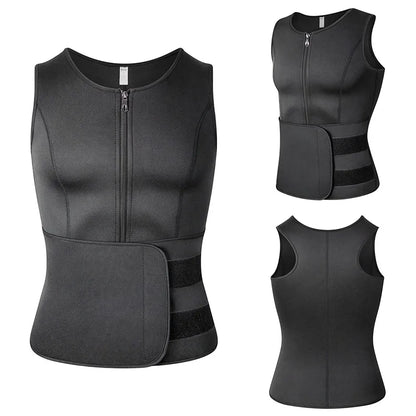 Men's Compression Body Shaper - Waist Trainer Vest with Sauna Sweat Technology for Fat Burning Workouts