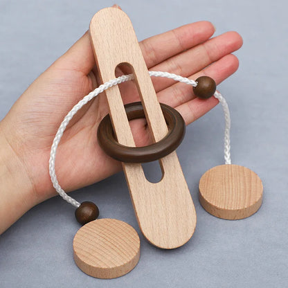 Kongming Luban Lock - Wooden Ring Escape Puzzle Game Intelligence Toy