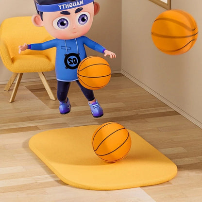 Silent Foam Basketball - 18cm Indoor Safe Soft Squeezable Ball - No Noise Training Toy for Kids