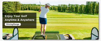 5x4ft Dual Turf Golf Hitting Mat - Thickened Practice Mat with Standing Guide-Line & Swing Path Line