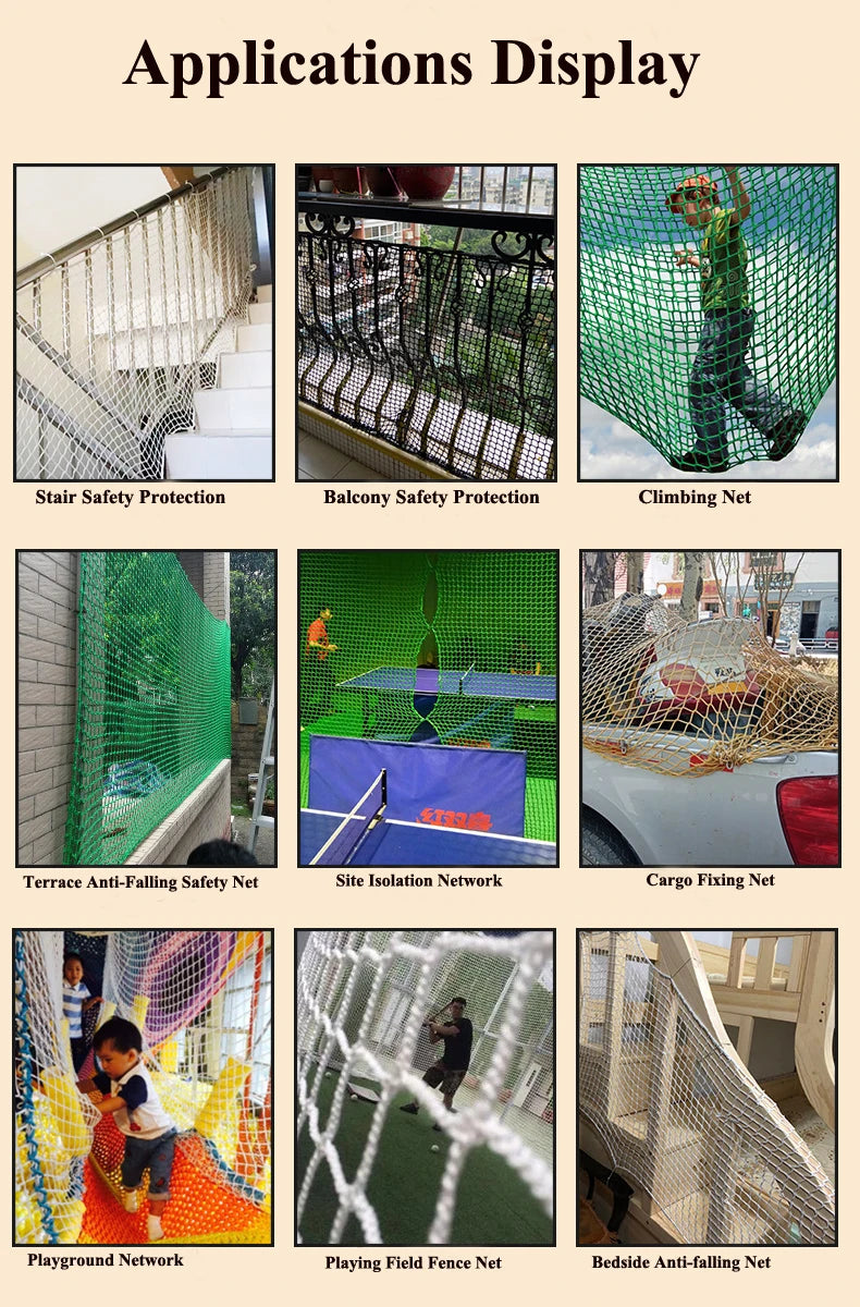 Heavy Duty Sports Practice Barrier Net - Multi-Purpose Nylon Safety Net for Golf, Soccer, Baseball & Balcony Protection