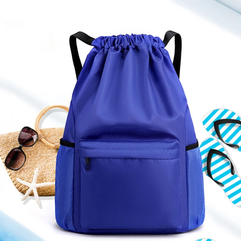 Large Capacity Drawstring Backpack - Sports String Bag for Gym, Swim & Beach - Women & Men