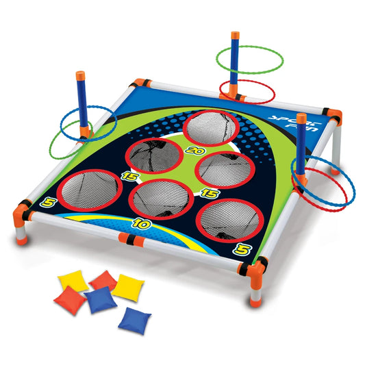 Portable Cornhole Throwing Ring Set – Easy-Assembly Ferrule Board for Kids and Adults, Fun Interactive Outdoor Yard Toss Game