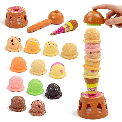 Pretend Play Ice Cream Stacking Set - Educational Kitchen Toy for Kids