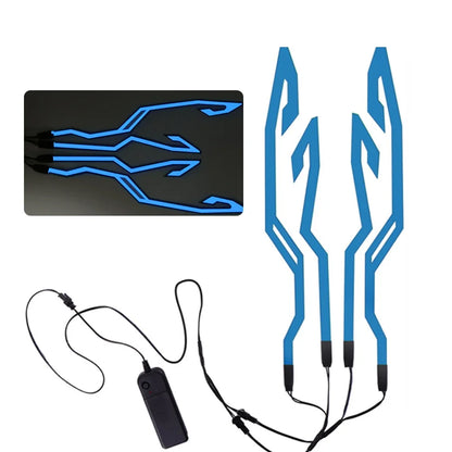 Waterproof LED Motorcycle Helmet Strip - 4-in-1 EL Warning Light Sticker for Night Riding