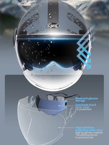 Modular Motorcycle Helmet - Full Face/Open Face 3/4 Dual Visor Helmet (ECE/DOT Certified, Unisex)