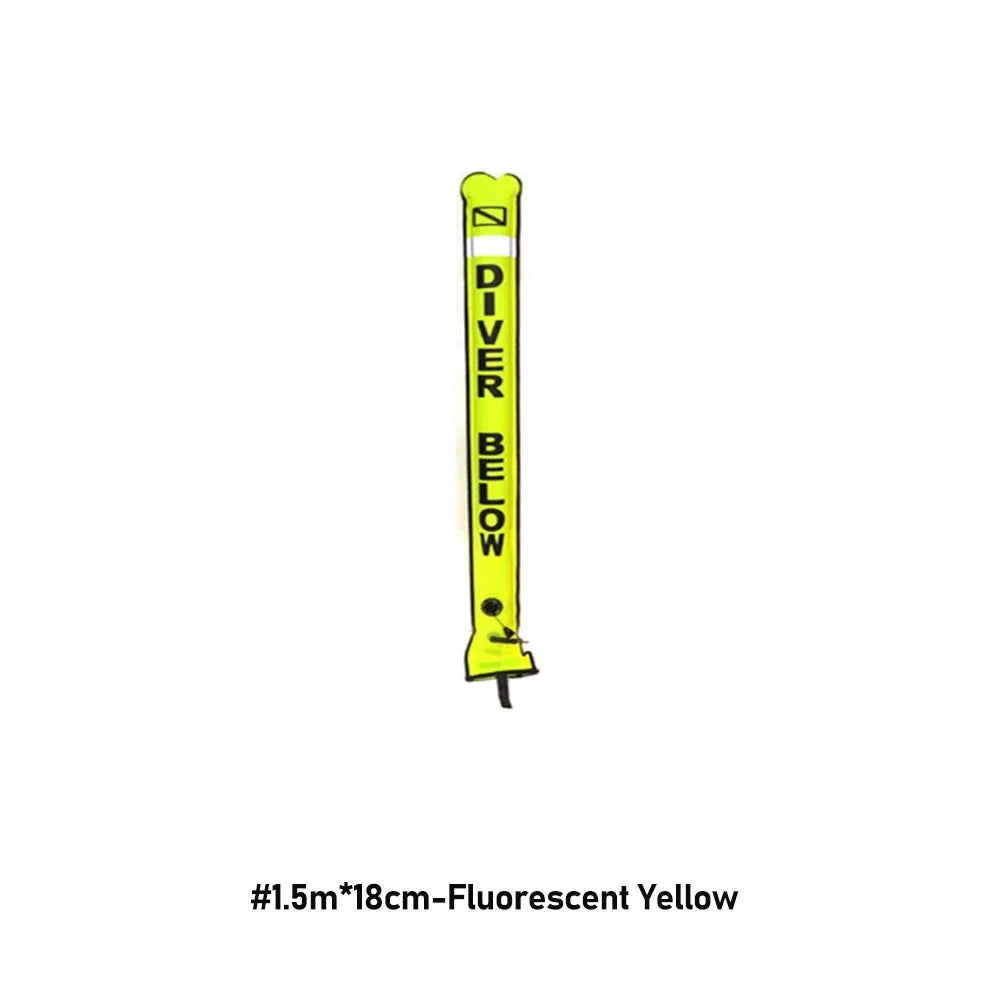 Professional Scuba Diving Safety Signal Tube - High Quality Inflatable Surface Marker Buoy (SMB) - 1.2M/1.5M/1.8M Diver Below Safety Sausage