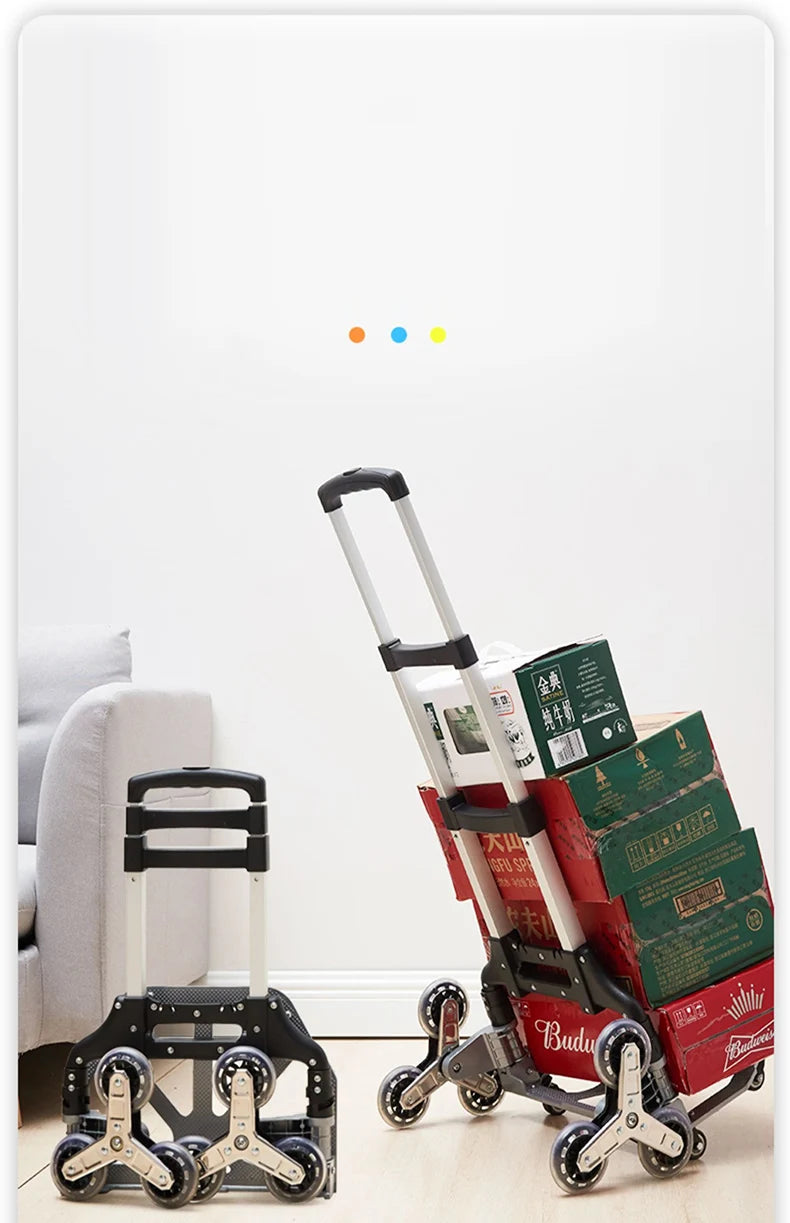 GIANXI Aluminum Alloy Folding Shopping Cart - Lightweight Stair Climbing Grocery Trolley