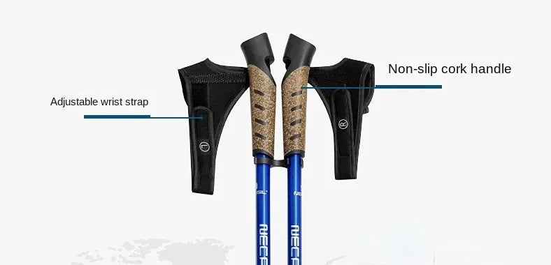 Nordic Walking Poles Set - 2PCS Telescopic Trekking Poles - 7075 Aluminum Alloy Hiking Sticks